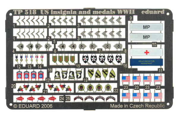 Eduard Photoetch 1/35 scale WWII US Insignia and Medals
