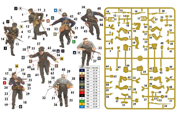 1/35 scale model MasterBox Soviet Marines, Attack, 1941-1942 (Eastern Front Battle Series)