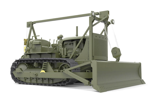 1/35 scale model Miniart US Tractor D7 with Angled Dozer Blade