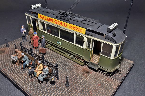 1/35 scale diorama Miniart European Tram Car with Crew and Passengers
