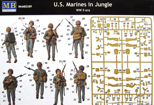 1/35 scale model MasterBox US Marines in Jungle WWII era