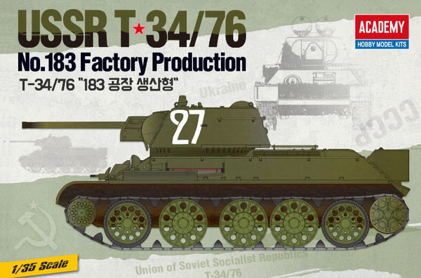 1/35 scale model Academy T-34/76 No. 183 Factory Production
