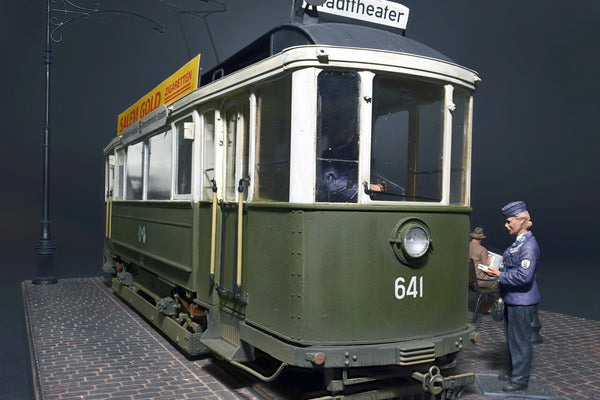 1/35 scale diorama Miniart European Tram Car with Crew and Passengers