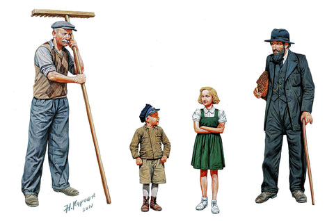 1/35 scale model MasterBox Civilians, Western Region, WWII Era