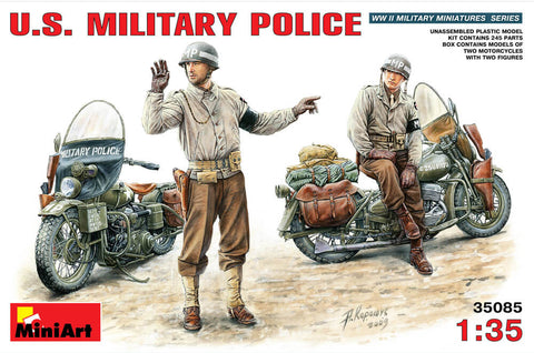 1/35 scale model Miniart US Military Police with Motorcycles
