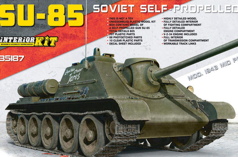 1/35 scale Miniart SU-85 Mid Production Model 1943 Full Interior Plastic Kit 35187