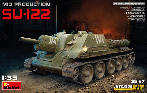 1/35 scale model Miniart SU-122 (Mid Production) Full Interior