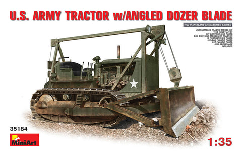 1/35 scale model Miniart US Tractor D7 with Angled Dozer Blade