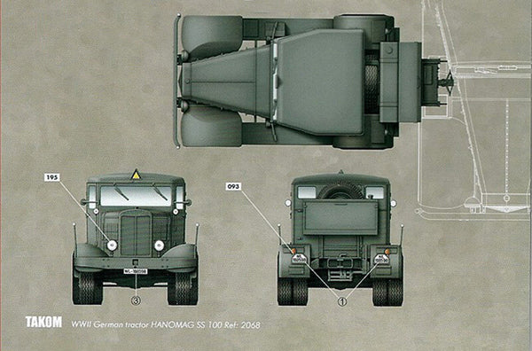 1/35 scale model Takom Hanomag SS-100 German Tractor