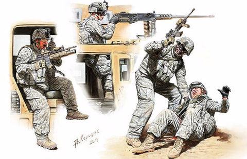 1/35 scale model MasterBox Man Down! US Modern Army, Middle East, Present day