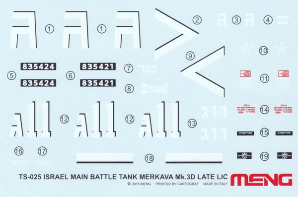  1/35 scale model Meng Merkava Mk.3D Late LIC