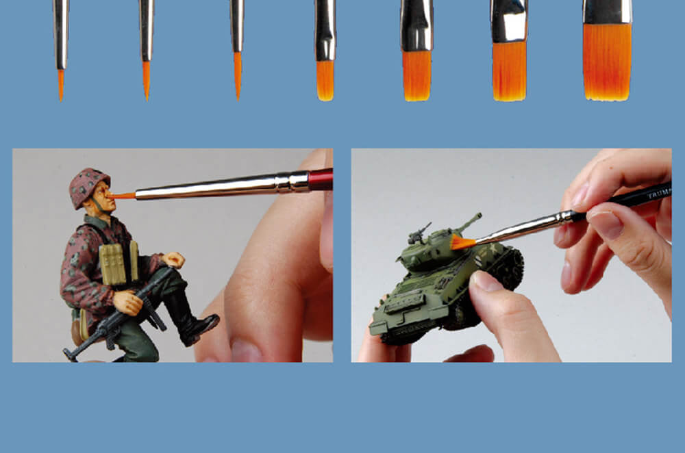 Trumpeter Tools - Modelling Brushes (7 pieces set) - Panzer Models
