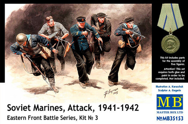 1/35 scale model MasterBox Soviet Marines, Attack, 1941-1942 (Eastern Front Battle Series)