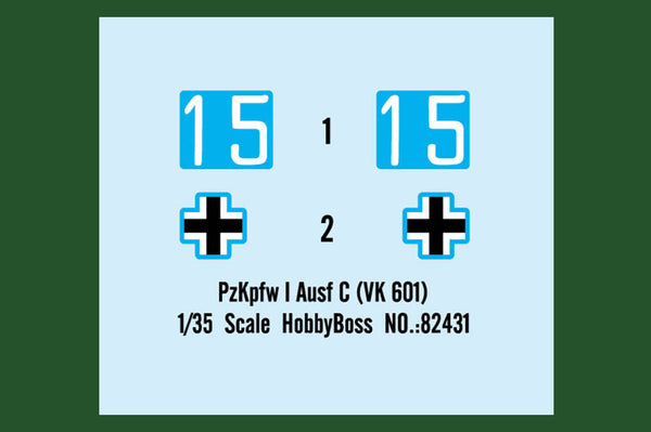 1/35 scale model Hobby Boss Pz. Kpfw. I Ausf. C VK 601 Panzer tank 