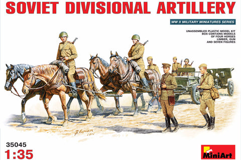 Miniart 1:35 Soviet Gun ZIS-3 w/Horses