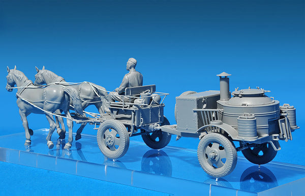 1/35 scale model Miniart Soviet Field Kitchen w/Horses Plastic Figure 35057