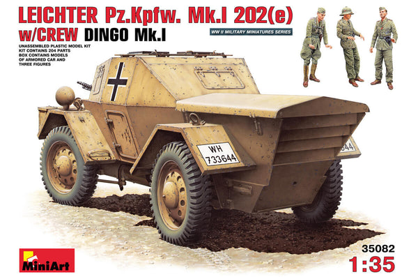 1/35 scale model Miniart Leichter Pz.Kpfw. 202(e) with Crew Dingo Mk.I Afrika Korps