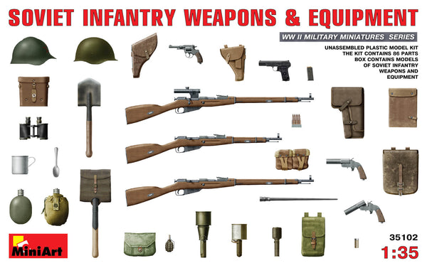 1/35 scale model Miniart Soviet Infantry Weapons and Equipment 35102