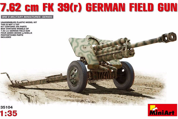1/35 scale model Miniart German Field Gun FK39r 7.62 cm Plastic kit 35104