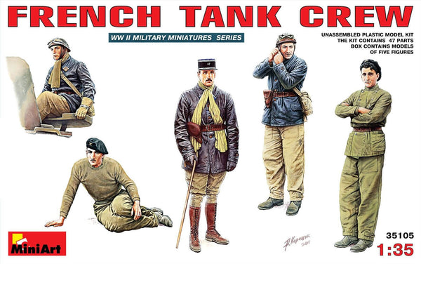 1/35 scale model Miniart French Tank Crew Plastic Figure 35105