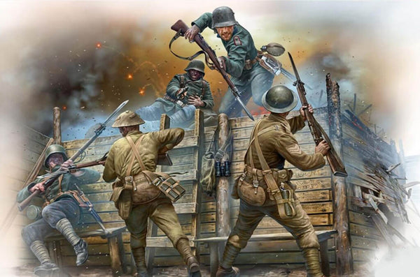 1/35 scale Master Box Hand to Hand Fight, German and British Infantrymen, WWI