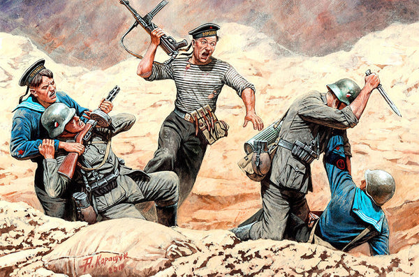 1/35 scale figures MasterBox Soviet Marines and German Infantry, Hand to hand combat 1941