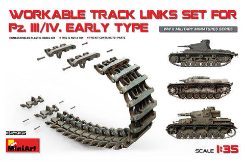 1/35 scale model Miniart Pz.Kpfw III IV Early Type Workable Track Links