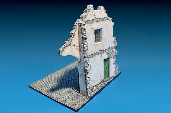 1/35 scale model Miniart Ruined Building with Base