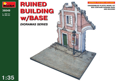 1/35 scale model Miniart Ruined Building with Base