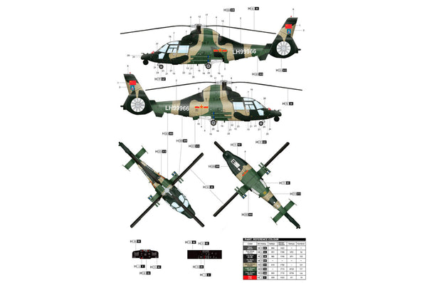 1/35 scale model Trumpeter Chinese Z-9WA Helicopter