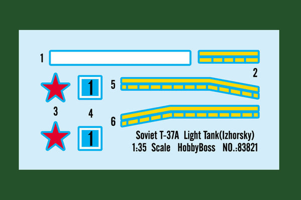 1/35 scale model HobbyBoss Soviet T-37B Amphibious Light Tank (Izhorsky)