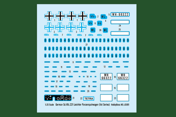 1/35 scale model HobbyBoss German Sd.Kfz.221 Leichter Panzerspahwagen 1st Series