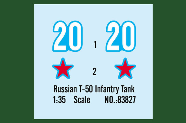  1/35 scale model HobbyBoss Russian T-50 Infantry Tank