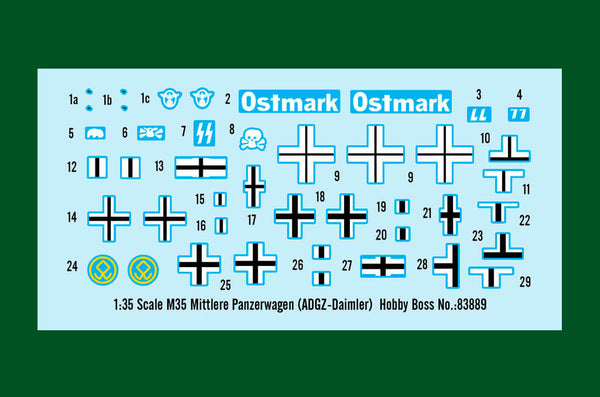  1/35 scale model HobbyBoss M35 Mittlere Panzerwagen (ADGZ-Daimler)