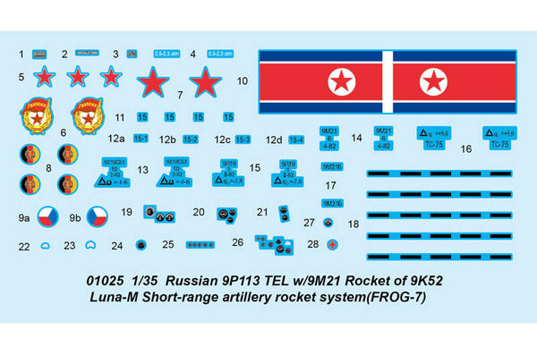 1/35 scale Trumpeter Russian 9P113 TEL with 9M21 Rocket of 9K52 Luna-M Short-range artillery