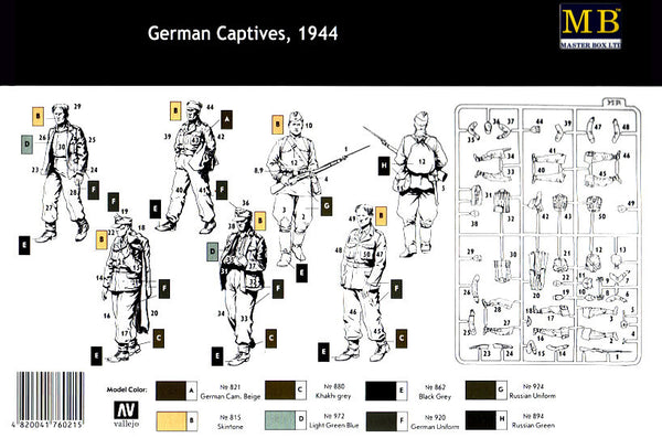 1/35 scale model MasterBox German Captives, 1944