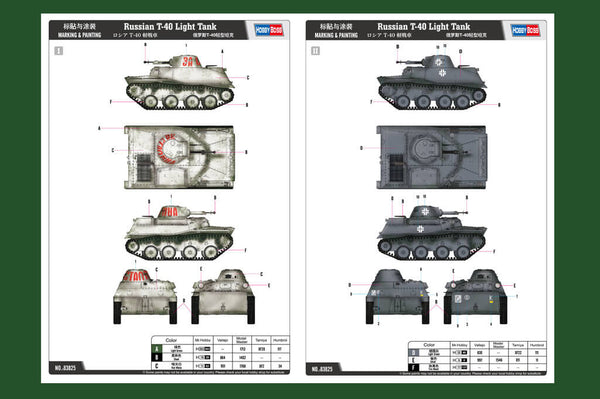 1/35 scale model HobbyBoss Russian T-40 Light Tank