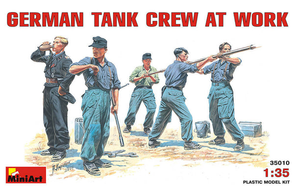 1/35 scale Miniart German tank crew at work Plastic Figure Model Kit 35010