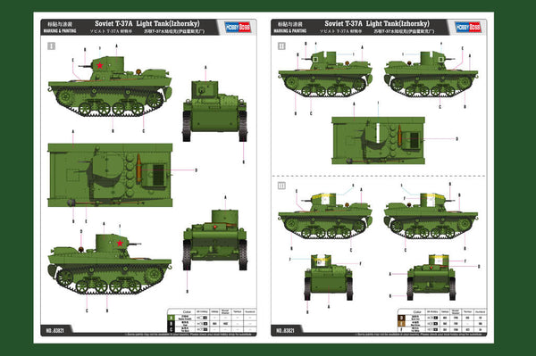1/35 scale model HobbyBoss Soviet T-37B Amphibious Light Tank (Izhorsky)