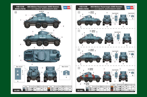  1/35 scale model HobbyBoss M35 Mittlere Panzerwagen (ADGZ-Daimler)