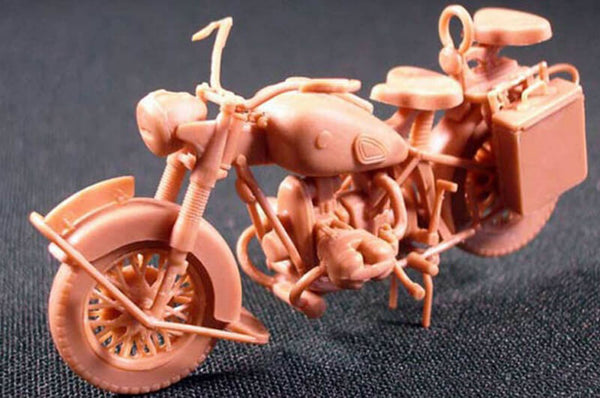 1/35 scale model Master Box German Motorcycle & Sidecar WWII