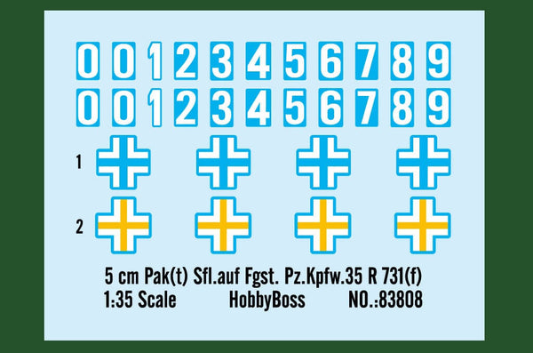 1/35 scale HobbyBoss 5cm Pak (t) Pz. Kpfw. 35R 731 (f)