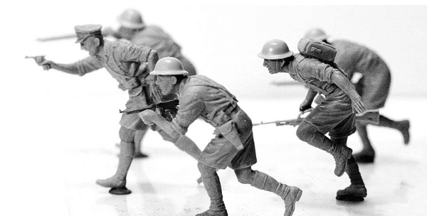 1/35 scale model MasterBox British Infantry in action North Africa WWII