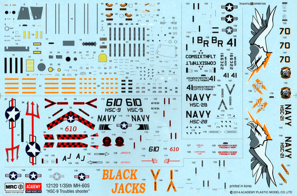 1/35 scale model Academy USN MK-60S Helicopter HSC-9 Trouble Shooter