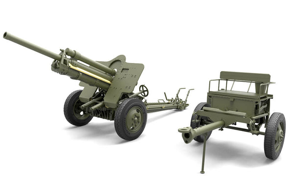 1/35 scale model Miniart USV-BR 76mm Gun Mod.1941 with Limber and Crew