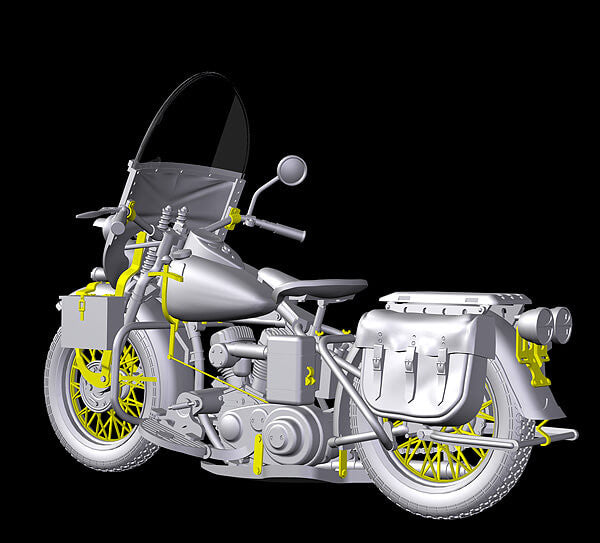 1/35 scale model Miniart US Motorcycle Repair Crew 35101