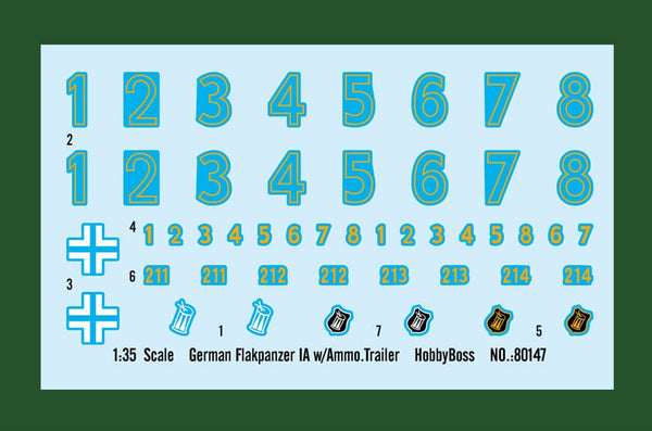1/35 scale model HobbyBoss Flakpanzer 1a w/Ammo Trailer