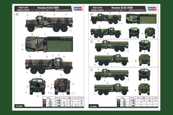 1/35 scale model Hobby Boss Russian KrAZ 255B truck