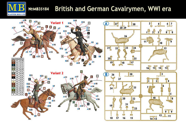 1/35 scale Master Box British and German Cavalrymen WWI Era