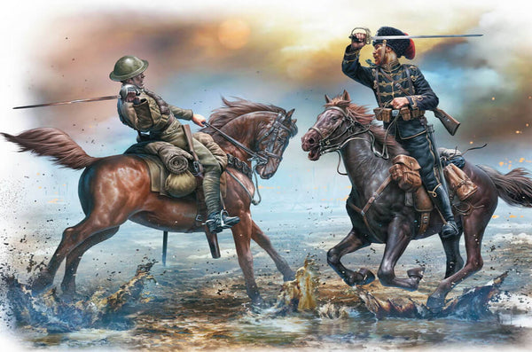 1/35 scale Master Box British and German Cavalrymen WWI Era